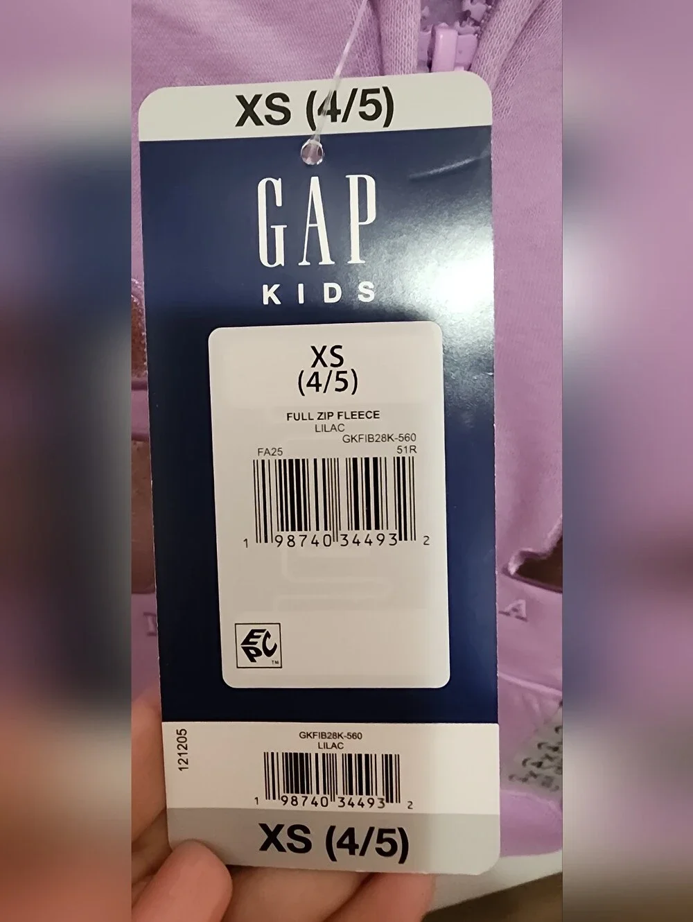 Gap Kids Girls Full Zip Fleece Hoodie NWT Size XS 4-5